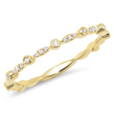 0.06ct 14k Yellow Gold Diamond Lady's Band Size 10.75